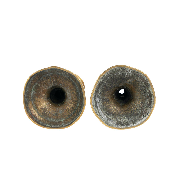 Pair of miniature Georgian cast brass taper sticks (c. 1820)