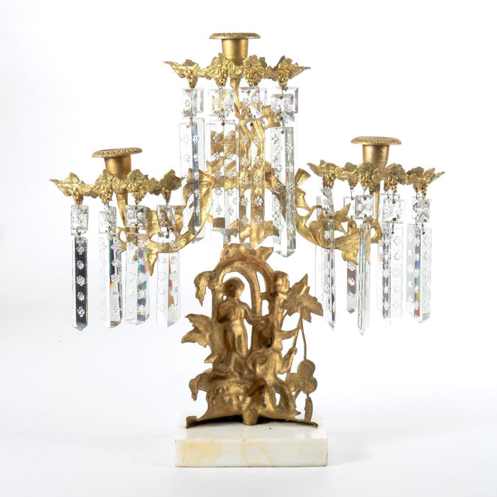 American gilt brass girandole candelabra by Cornelius & Co (c. 1840)