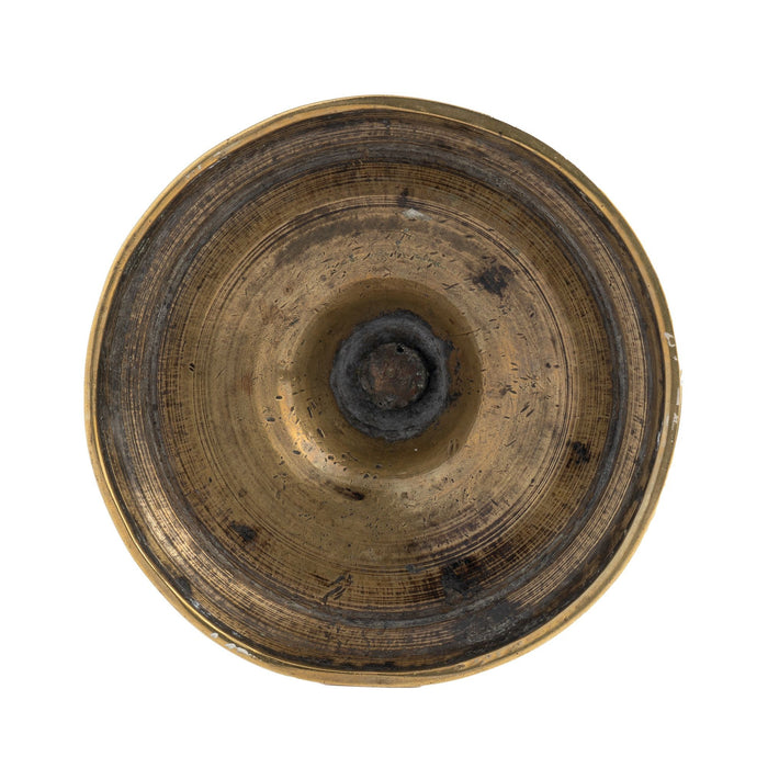 English cannon barrel cast brass ejector slide candlestick (c. 1800-15)