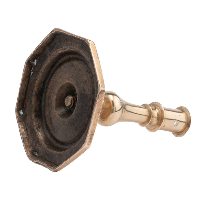 French or English cast bell metal candlestick (c. 1680-1720)