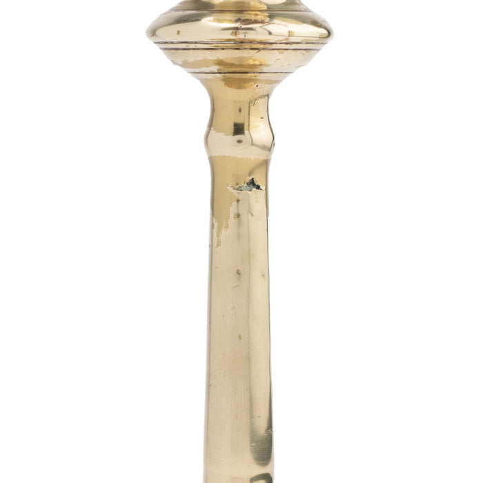 Cast brass Queen Anne candlestick (c. 1750)