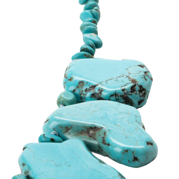 Navajo turquoise necklace of cut boulder rock