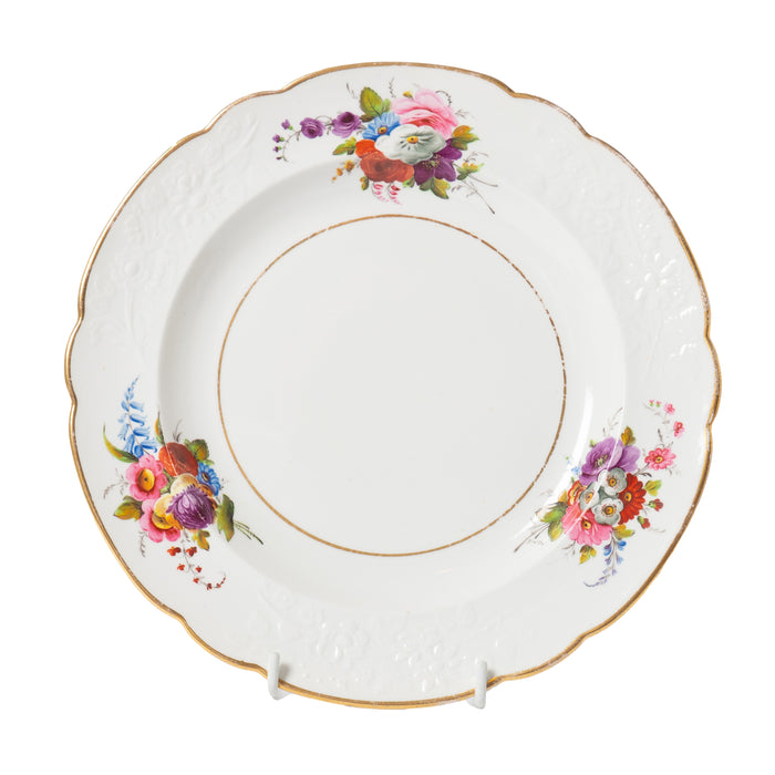 Set of 12 dinner plates and 8 dessert plates in bone china by Spode (c. 1820)
