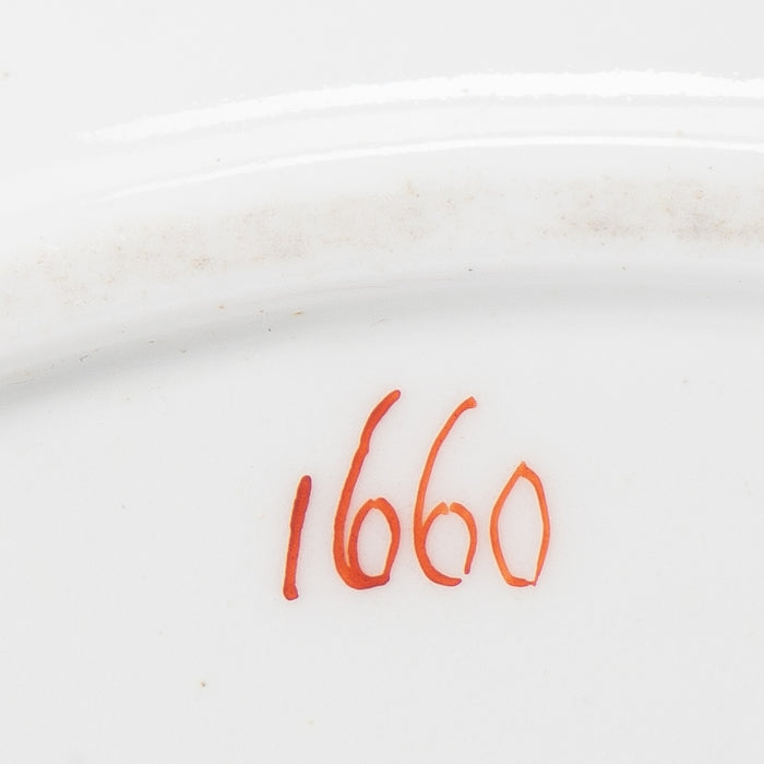 Set of 12 dinner plates and 8 dessert plates in bone china by Spode (c. 1820)