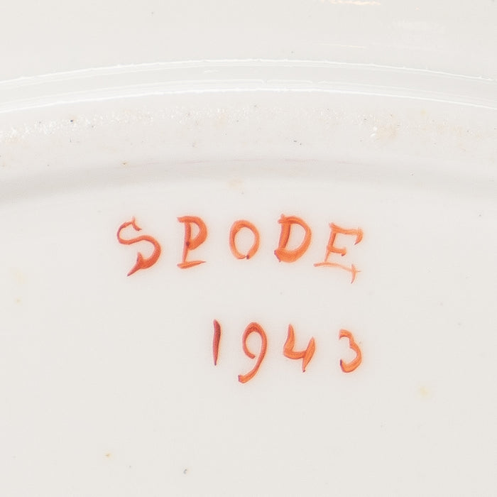 Set of 12 dinner plates and 8 dessert plates in bone china by Spode (c. 1820)