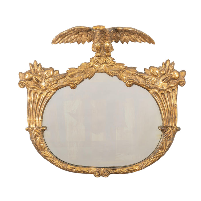 American Oval Gilt Gesso Mirror Frame With Eagle Crest (1800's)
