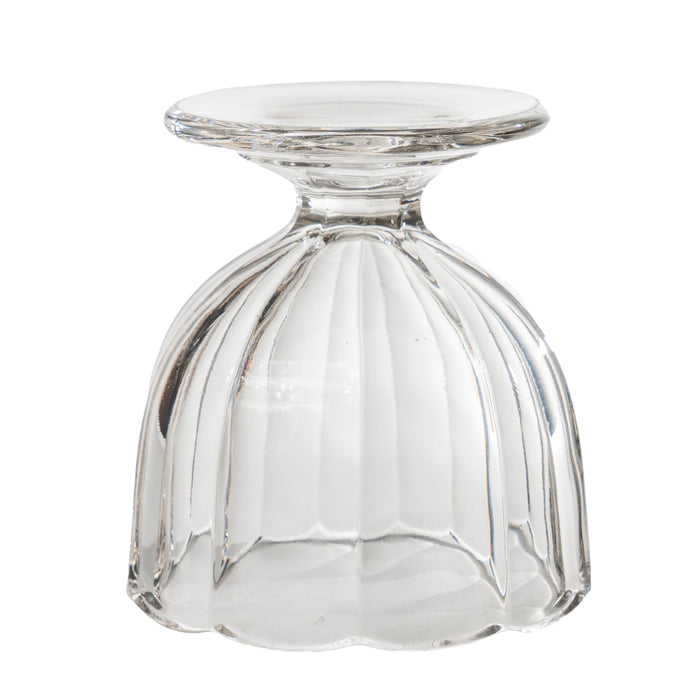 Mold blown flint glass open sugar bowl