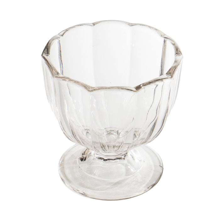 Mold blown flint glass open sugar bowl