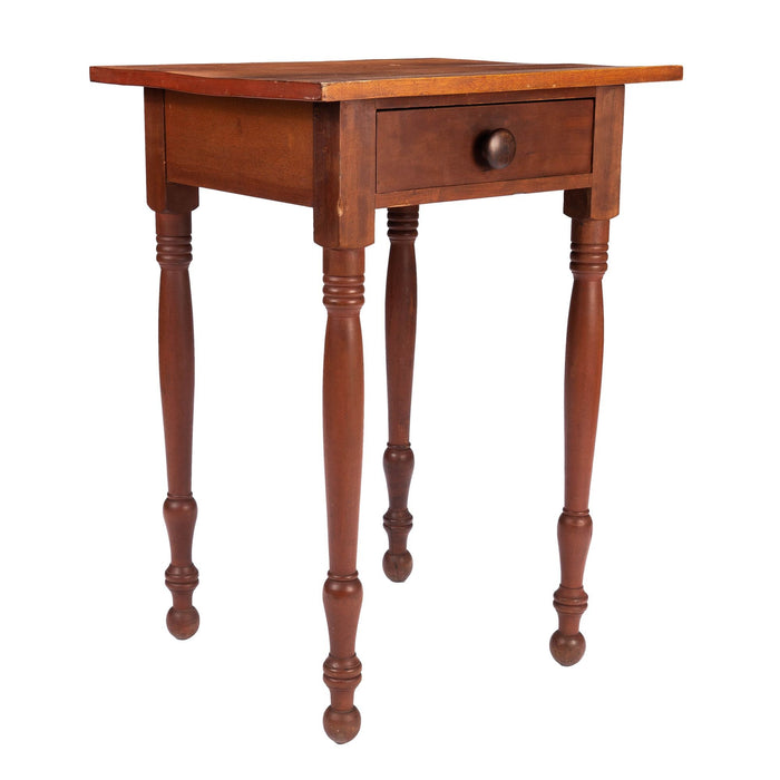 American country Sheraton stained birch one drawer stand (c. 1830)