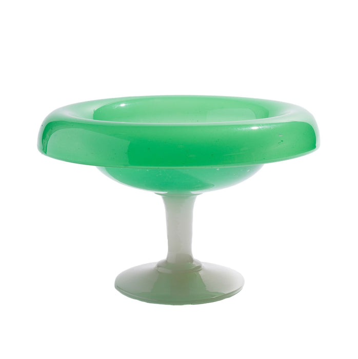 Steuben Studio jade & alabaster opaline compote (c. 1920)