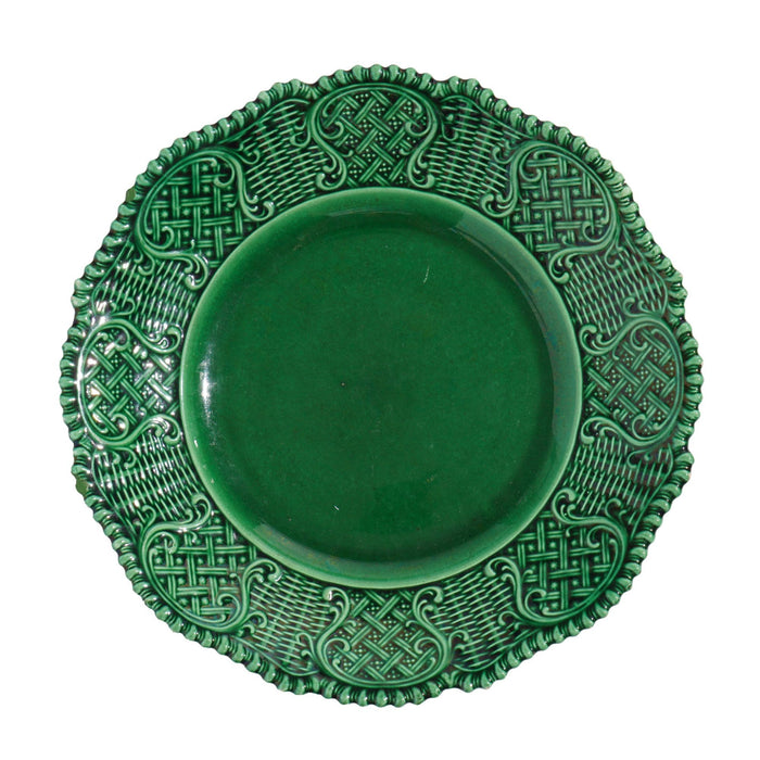 English majolica dessert plate (c. 1840)