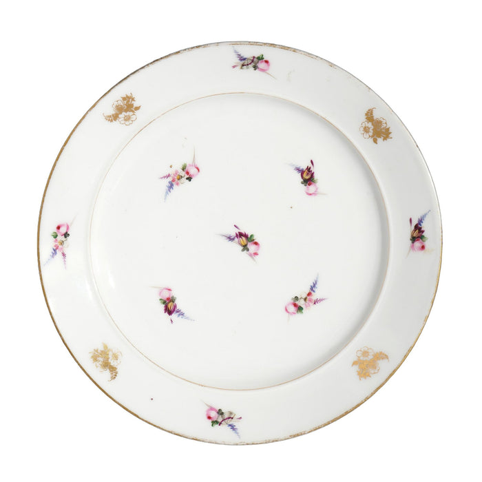 Old Paris polychrome floral decorated plate (c. 1840)
