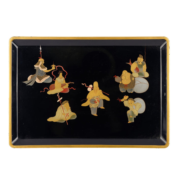 Japanese urushi lacquered & decorated tray (c. 1900's)