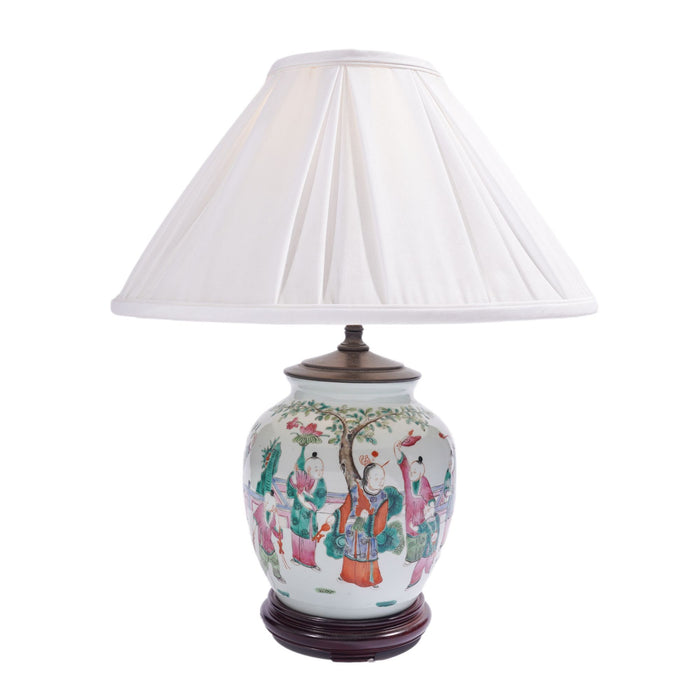 Chinese ginger jar lamp in polychrome enamels (c. 1890-1910)