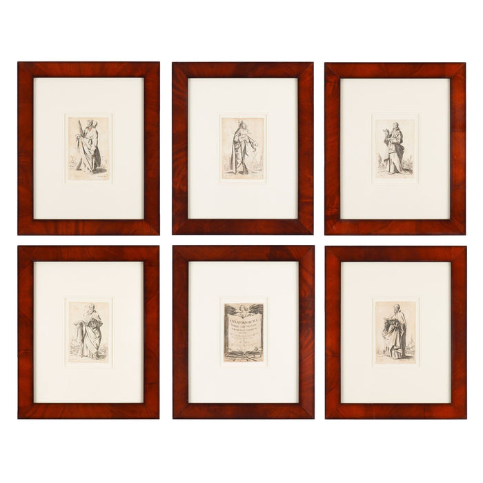 Set of six engravings of Biblical figures by Jacques Callot (1631)