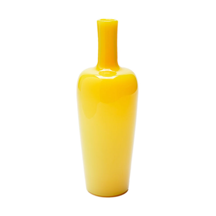 Italian blown cadmium yellow glass bar bottle (c. 1950)