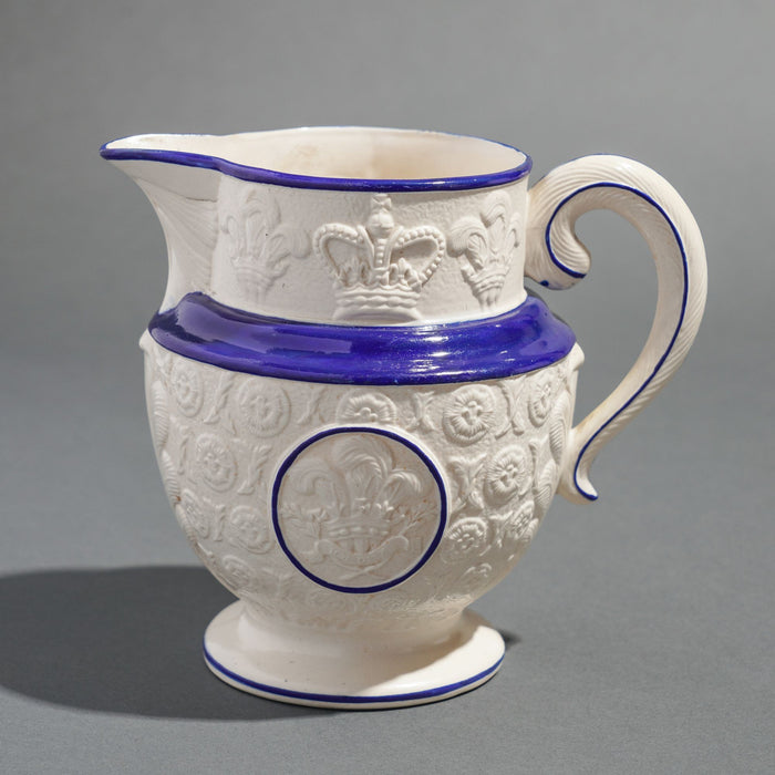 Staffordshire pitcher commemorating the coronation of George IV (1821)