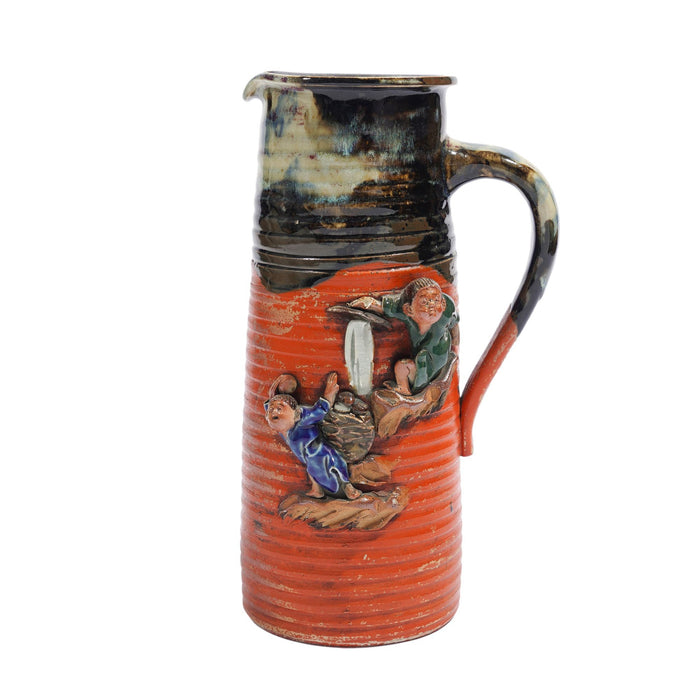 Japanese Sumida Gawa ceramic pitcher (c. 1890-1910)