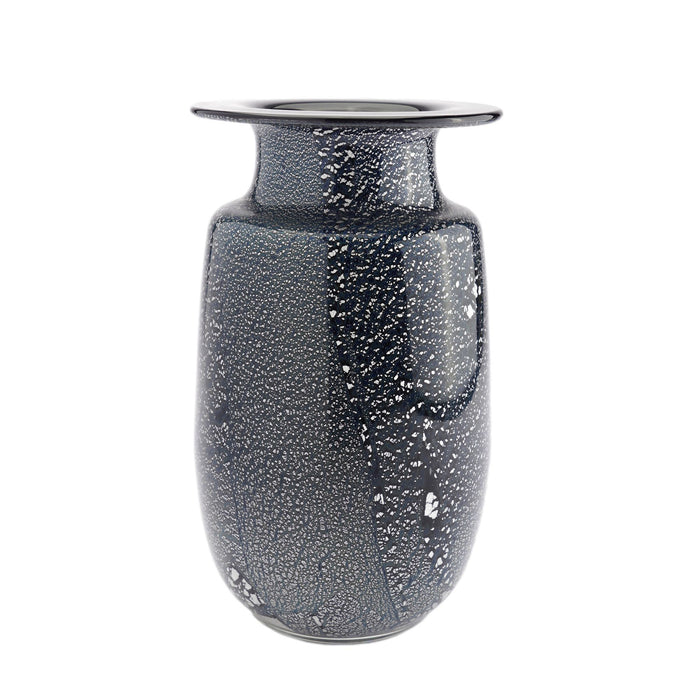 Silver leaf infused blown case glass vase by Seguso Verti d'Arte (c. 1970)