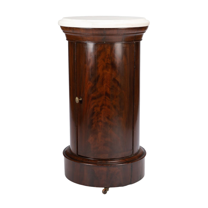 English pillar commode with marble top (c. 1820)