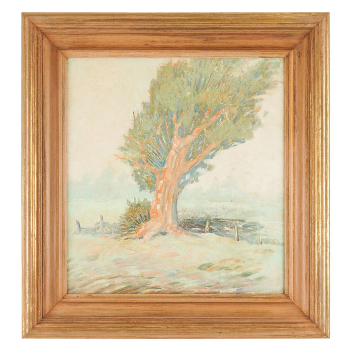 California Impressionist study of a cypress tree (1950's)