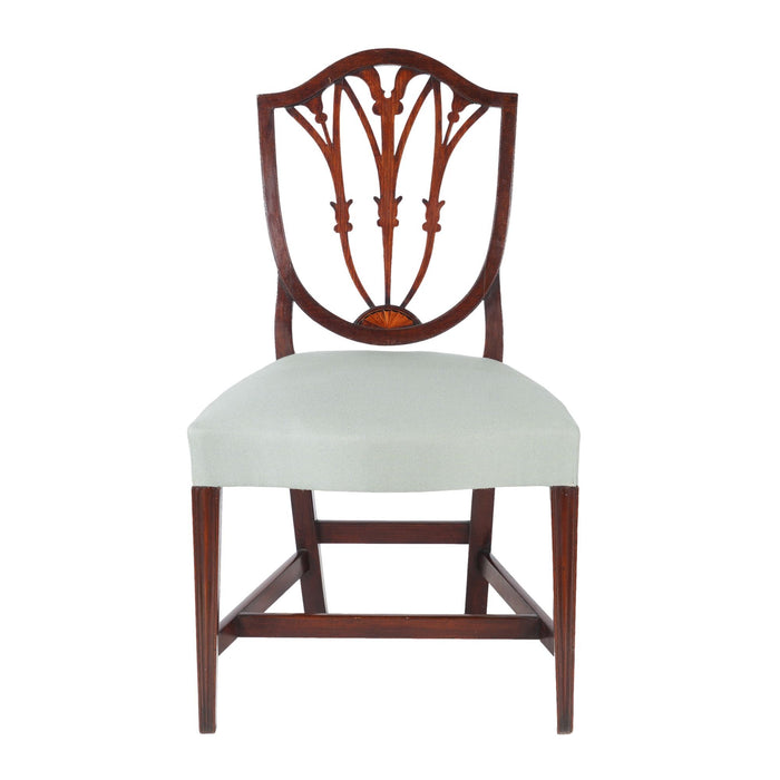 English or Scottish Hepplewhite mahogany shield back side chair (c. 1780)