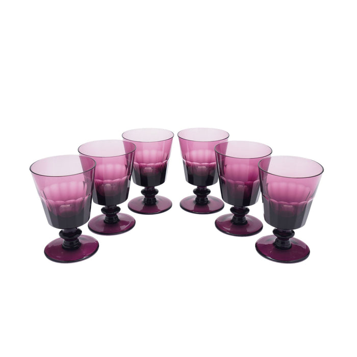 Set of 6 amethyst glass goblets by William Yeoward (1980-90)