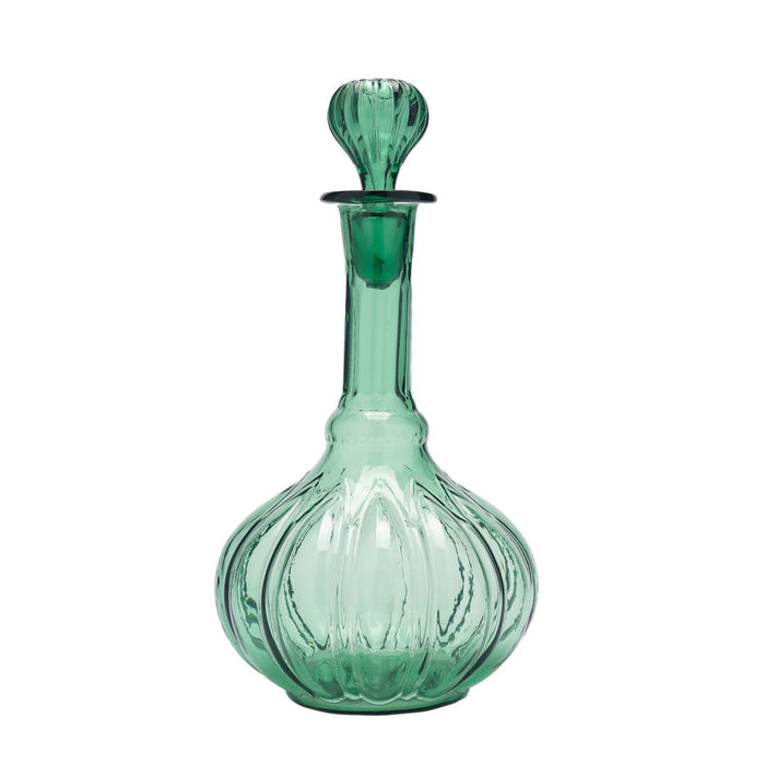 English mold blown green glass decanter (c. 1840)