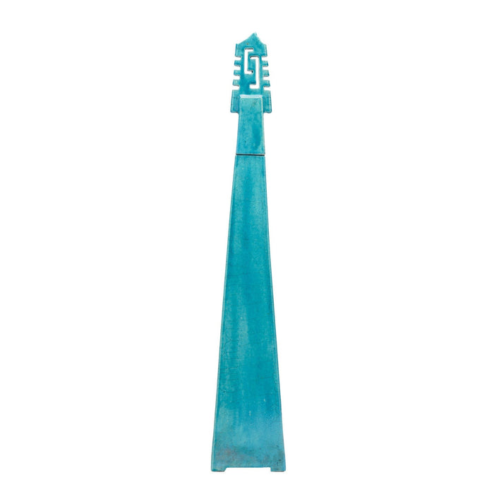 Turquoise glazed studio ceramic two part obelisk (c. 1950)