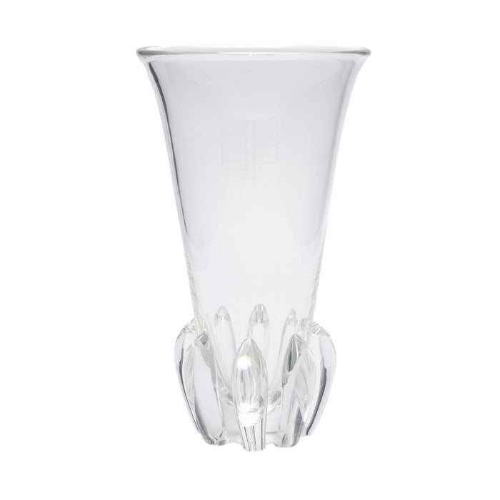 Blown & etched glass lotus vase by Steuben (c. 1942)