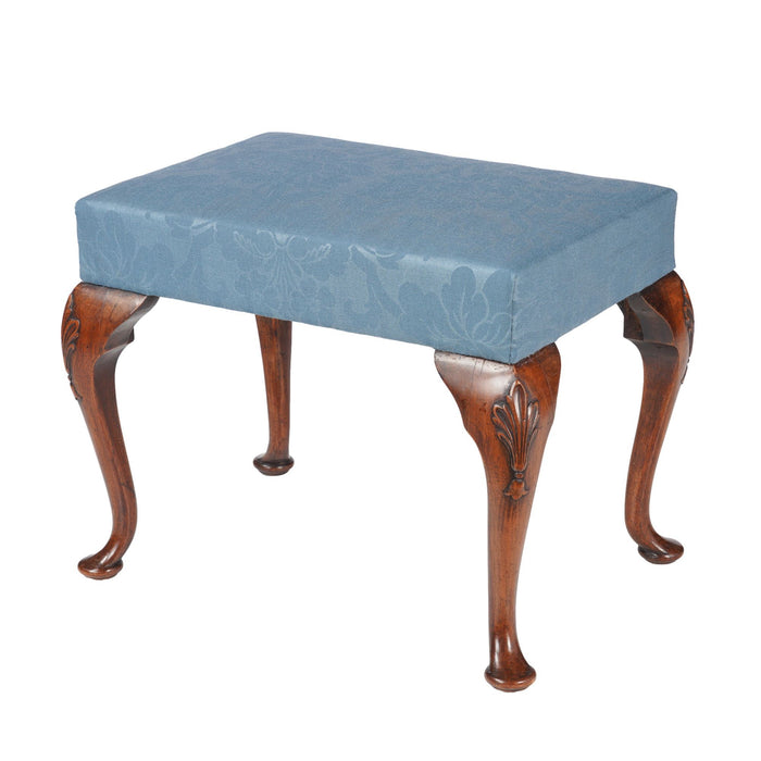 English Queen Anne upholstered stool (c. 1850)