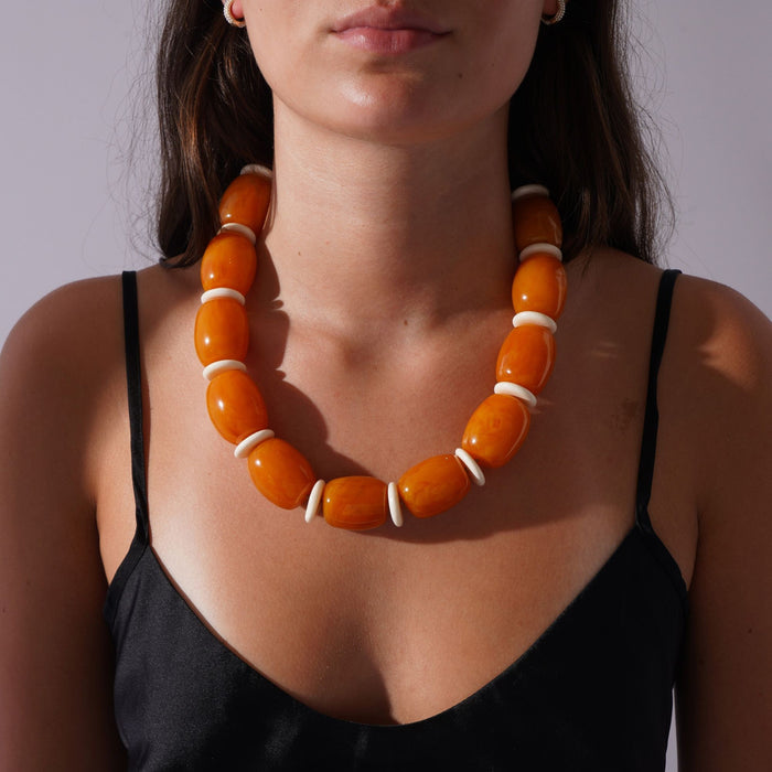 Baltic amber and camel bone necklace