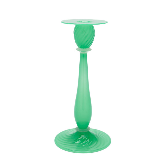 Jade and alabaster glass candlestick by Steuben (1900's)