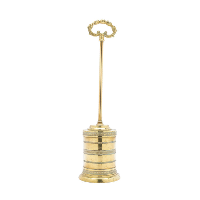 French engine turned cast brass doorstop (c. 1800)
