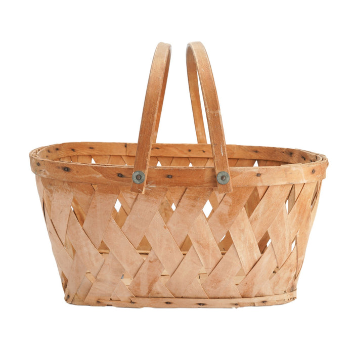 Split oak double handle basket attributed to Longaberger (1920-40)