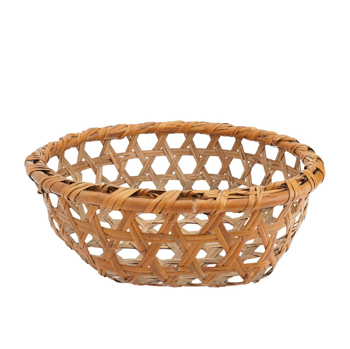 Vintage Japanese hexagonal weave bamboo basket (1900's)
