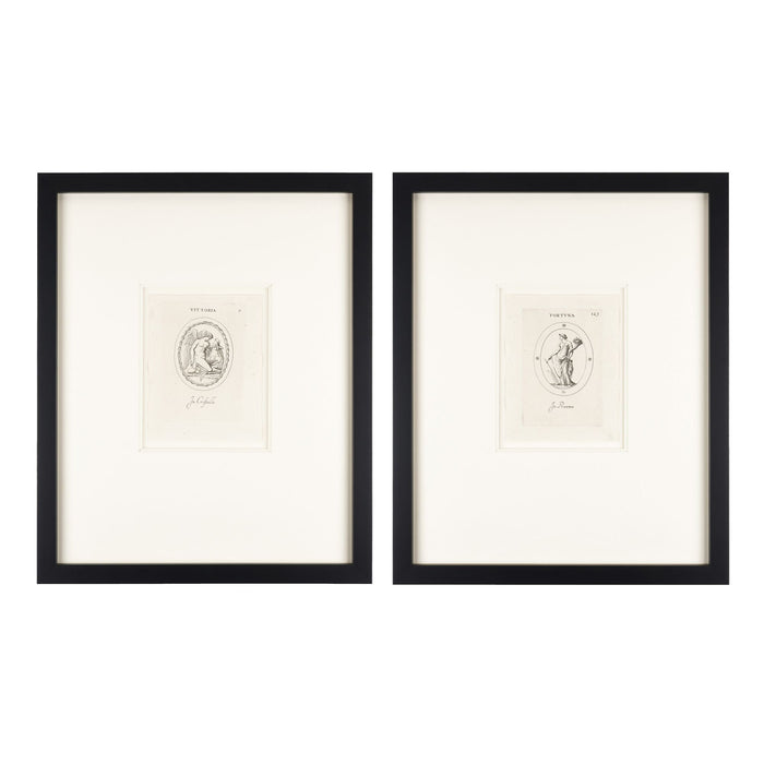 Pair of Roman intaglio engravings by Leonardo Agostini (1685-1793)