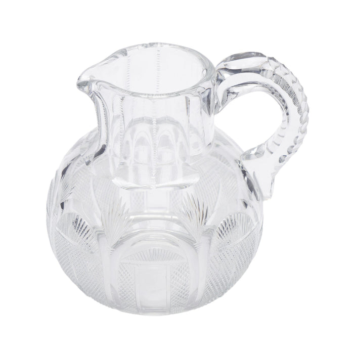 English Georgian blown and cut glass water or whiskey jug (c. 1830)