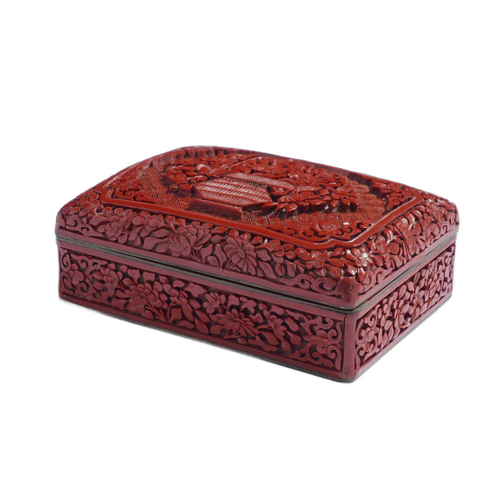 Vintage carved Chinese cinnabar box