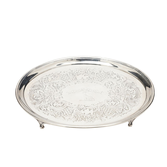 English George III sterling footed salver by Robert Garrard & John Wakelin (c. 1792)