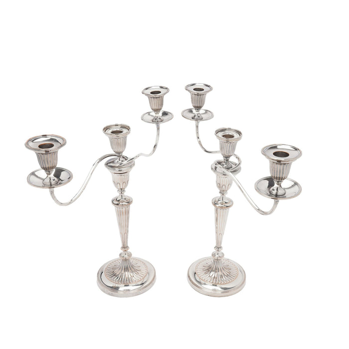 Pair of English Old Sheffield candelabras (c. 1780-90)