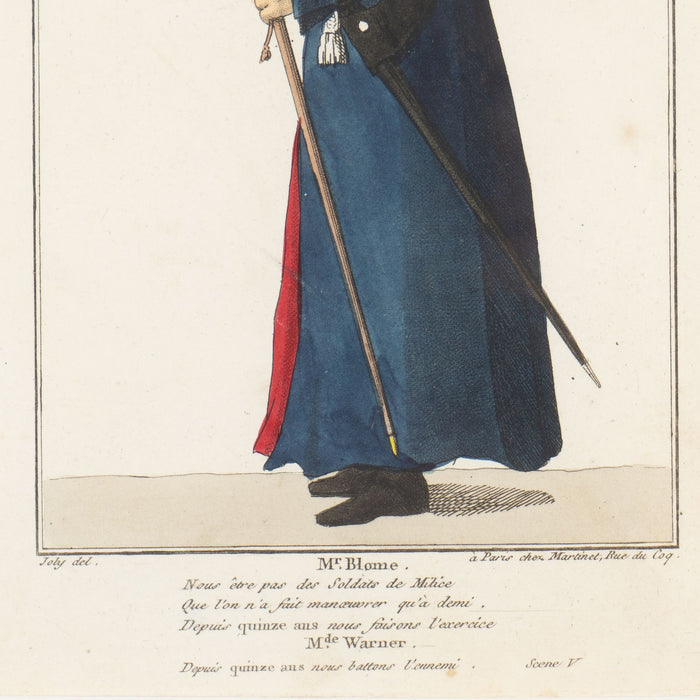 Pair of French hand colored theatrical engravings (c. 1800)