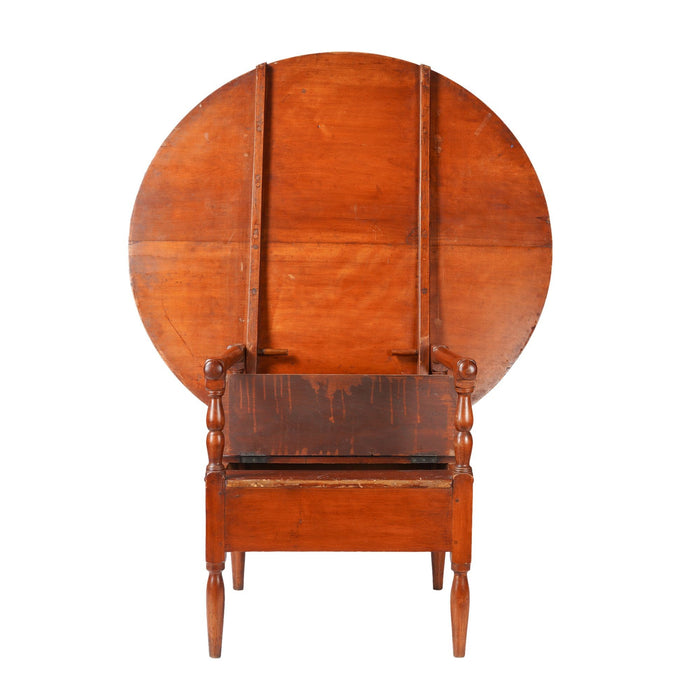 Delaware Valley metamorphic table/chair tilt top Monk's Bench in cherry (c. 1900's)