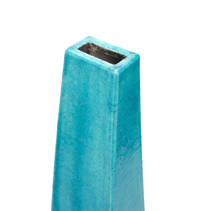 Turquoise glazed studio ceramic two part obelisk (c. 1950)