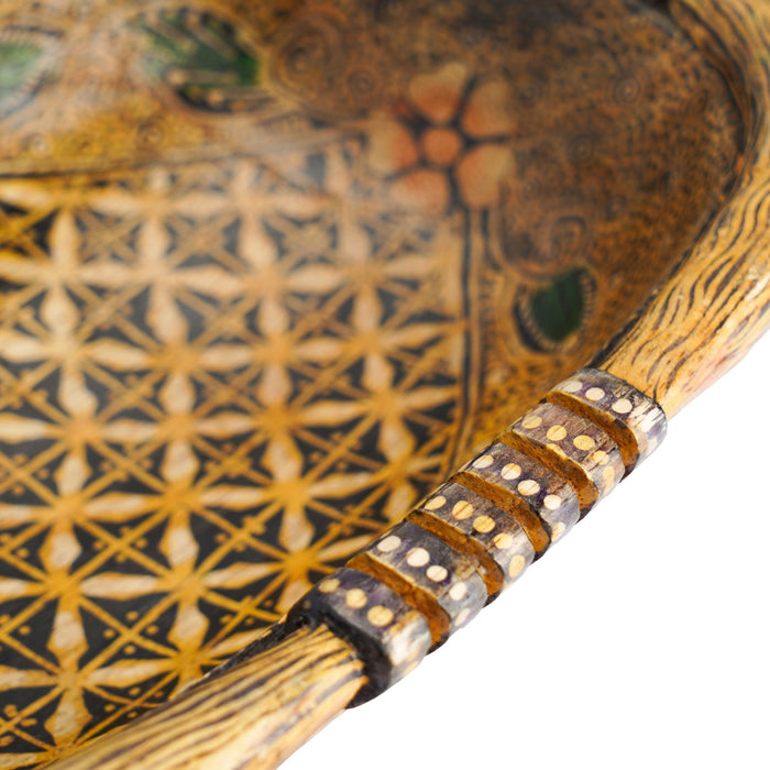 Indonesian painted palmwood bowl (1950-2000)