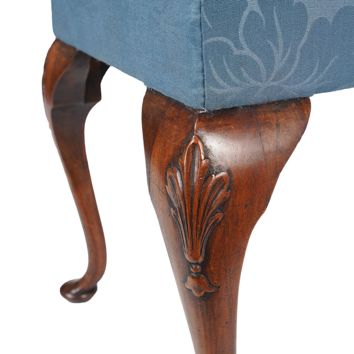 English Queen Anne upholstered stool (c. 1850)