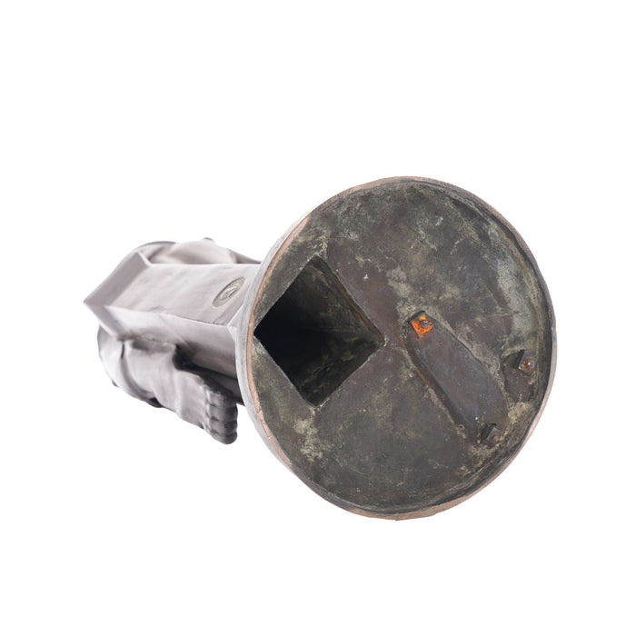 Cast bronze sculpture of Pan playing the flute by Ferdinand Barbedienne (1875-1900)