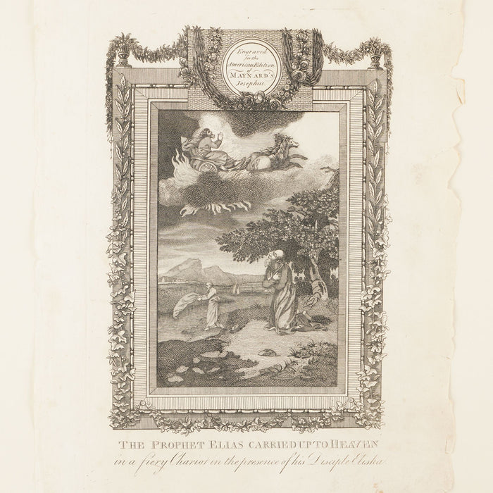 Pair of engravings from the American edition of “The whole genuine and complete works of Flavius Josephus” (1795)