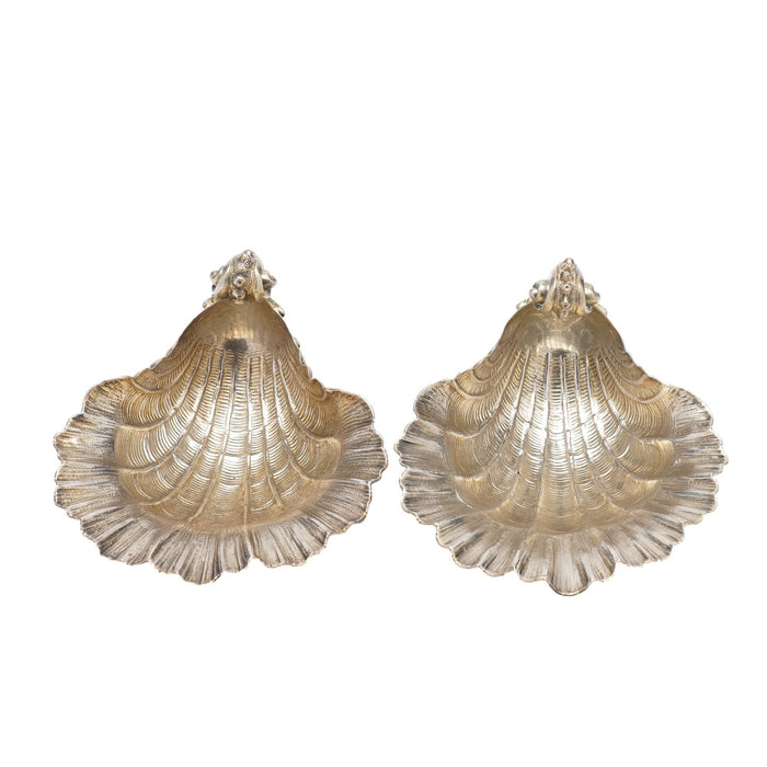 Pair of silver vermeil shell form open salts by Wilkens (c. 1880)