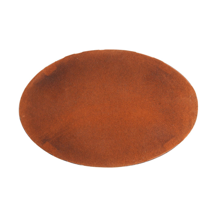 English mahogany oval inlaid serving tray with scalloped gallery (c. 1800's)